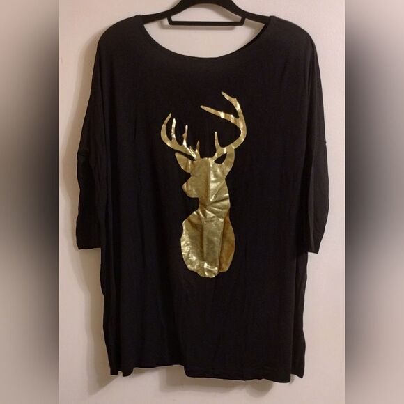 Gold Moose 3/4 sleeve t-shirt - Picture 2 of 8